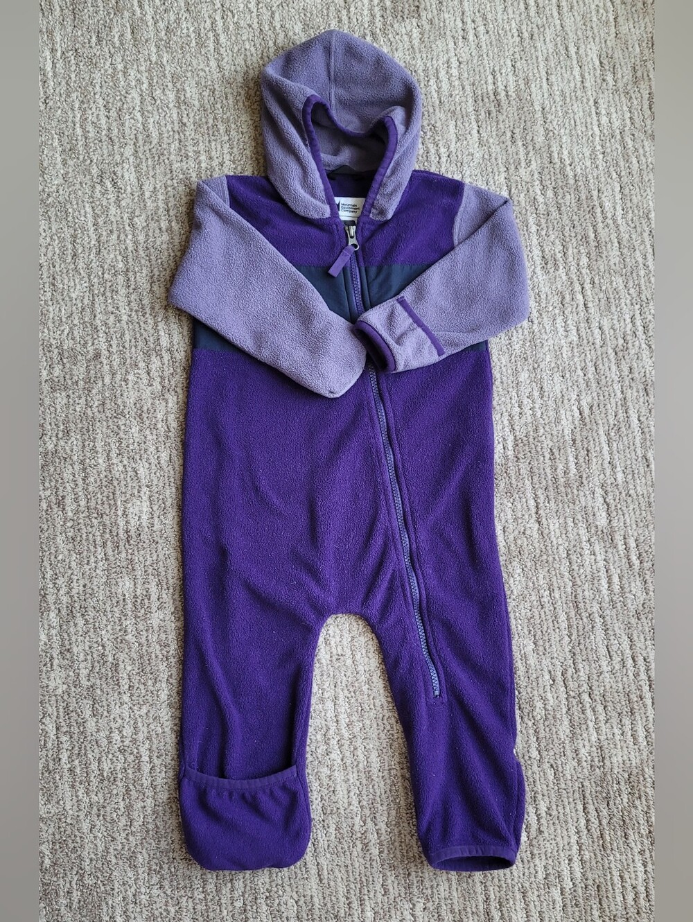 MEC FIRESIDE BUNTING FLEECE ONE-PIECE SUIT MID LAYER FOLDOVER CUFFS BABY 12 MOS